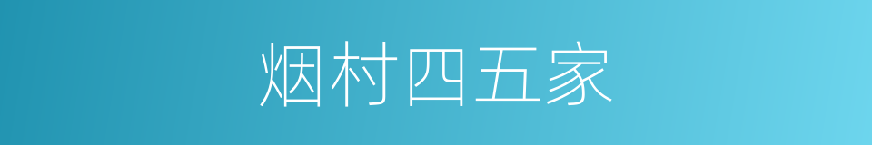 烟村四五家的同义词