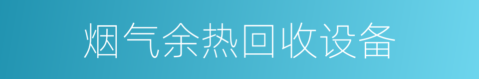 烟气余热回收设备的同义词