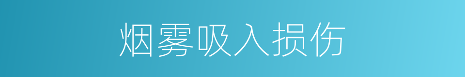 烟雾吸入损伤的同义词