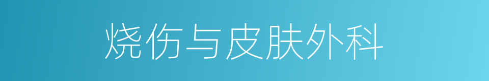 烧伤与皮肤外科的同义词