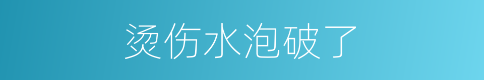 烫伤水泡破了的同义词