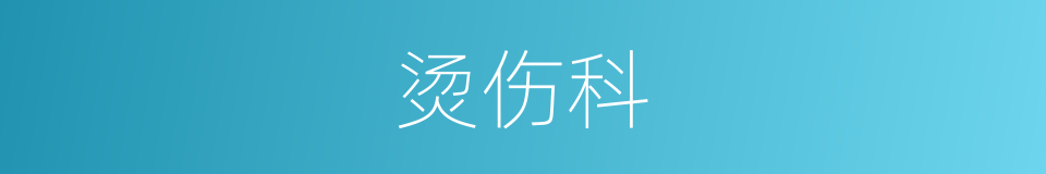 烫伤科的同义词