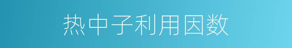 热中子利用因数的同义词