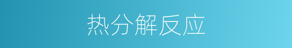 热分解反应的同义词