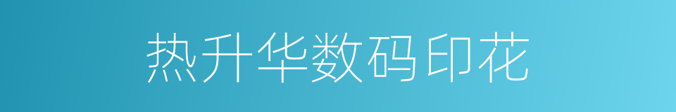 热升华数码印花的同义词