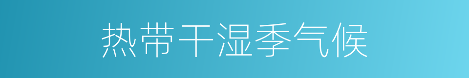 热带干湿季气候的同义词