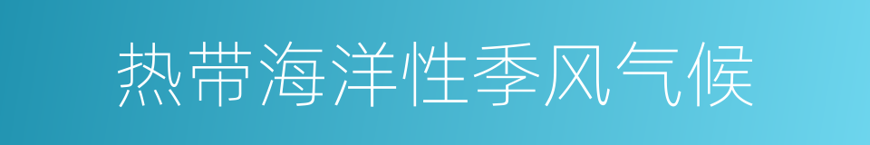 热带海洋性季风气候的同义词