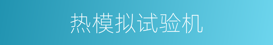 热模拟试验机的同义词