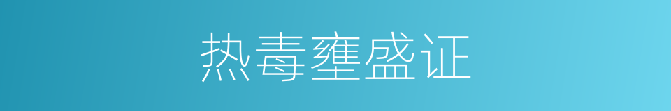热毒壅盛证的同义词