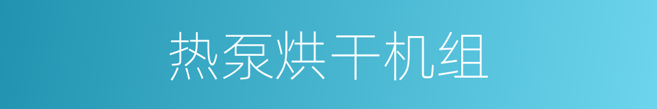 热泵烘干机组的同义词