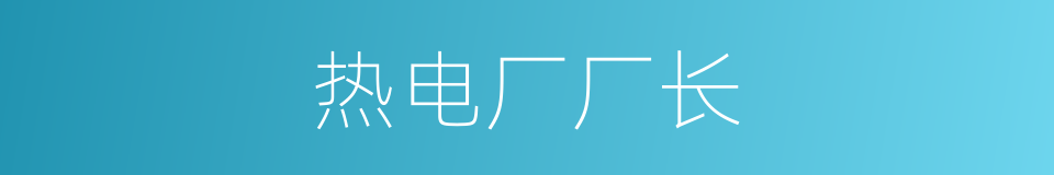 热电厂厂长的同义词