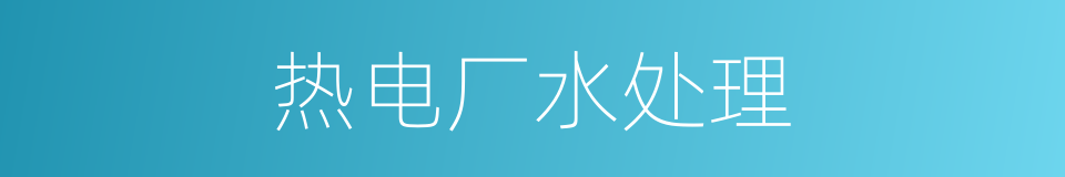 热电厂水处理的同义词