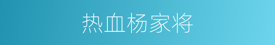 热血杨家将的同义词