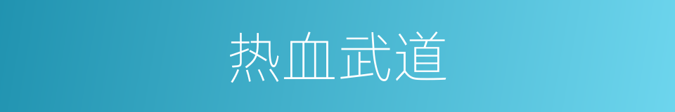 热血武道的同义词