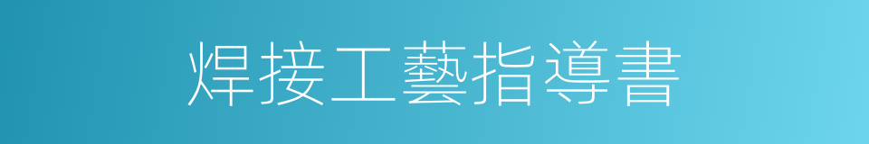 焊接工藝指導書的同義詞