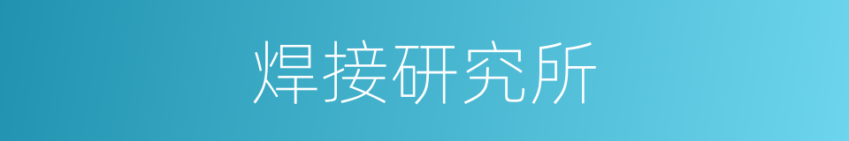 焊接研究所的同义词