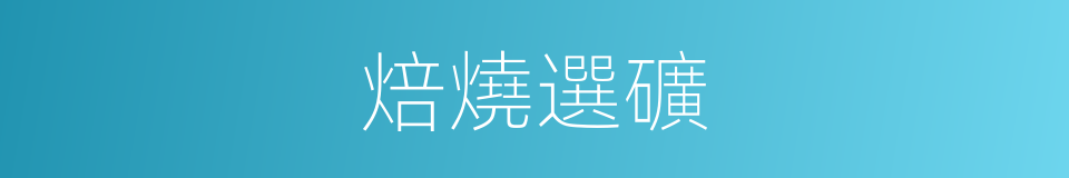 焙燒選礦的意思