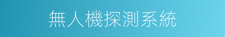 無人機探測系統的同義詞