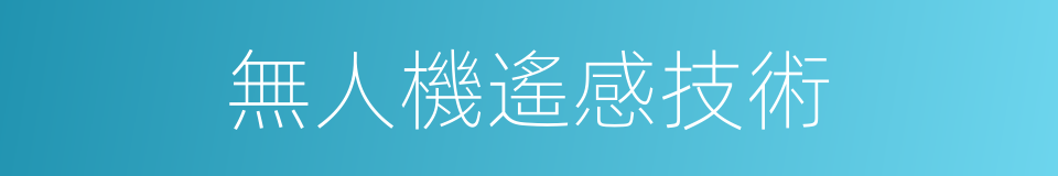 無人機遙感技術的同義詞