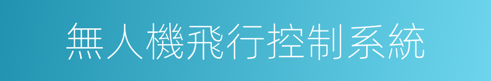 無人機飛行控制系統的同義詞