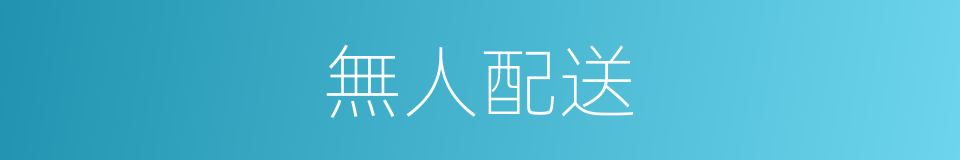 無人配送的同義詞