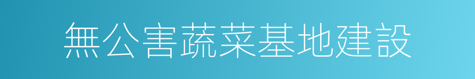 無公害蔬菜基地建設的同義詞