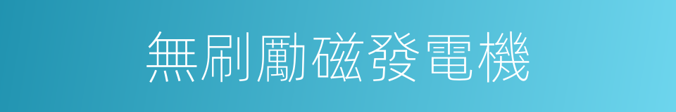 無刷勵磁發電機的同義詞