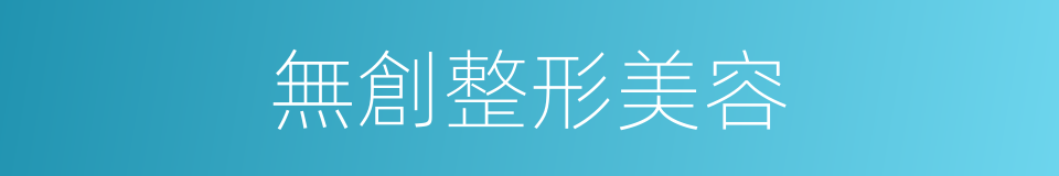 無創整形美容的同義詞