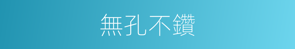 無孔不鑽的意思