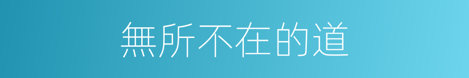無所不在的道的同義詞