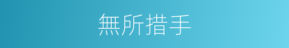 無所措手的意思