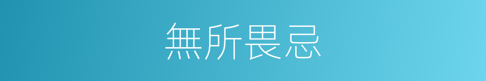 無所畏忌的意思