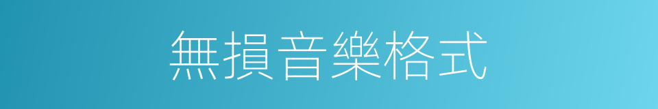 無損音樂格式的同義詞