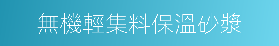 無機輕集料保溫砂漿的同義詞