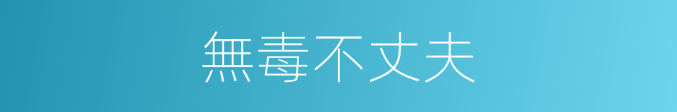 無毒不丈夫的意思