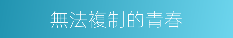 無法複制的青春的同義詞