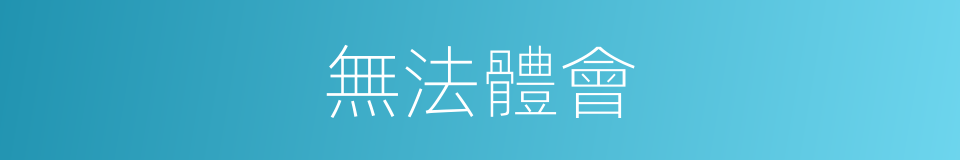 無法體會的同義詞