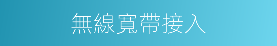 無線寬帶接入的同義詞