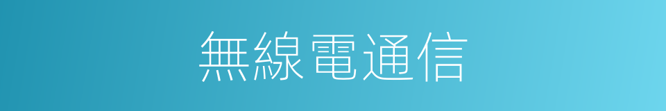 無線電通信的意思