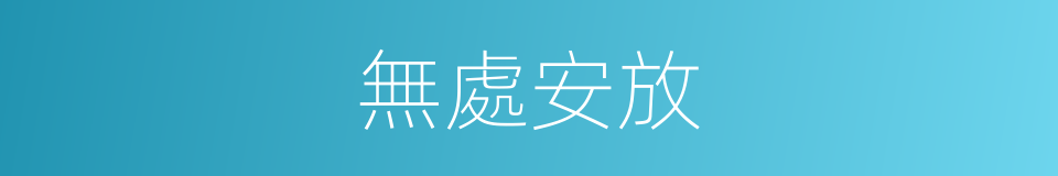 無處安放的意思