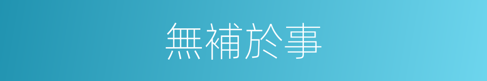 無補於事的意思