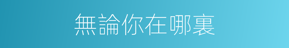 無論你在哪裏的同義詞
