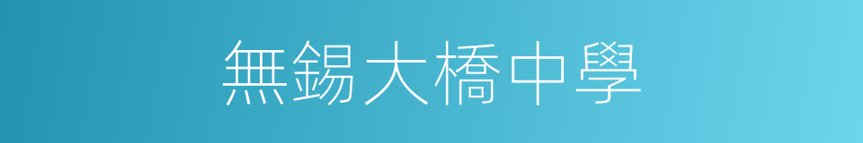 無錫大橋中學的同義詞
