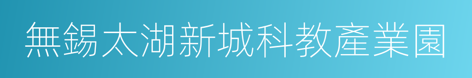 無錫太湖新城科教產業園的同義詞