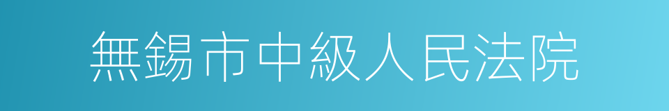 無錫市中級人民法院的同義詞