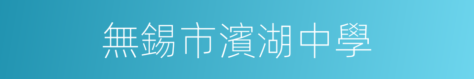 無錫市濱湖中學的同義詞