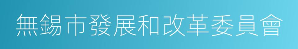 無錫市發展和改革委員會的同義詞