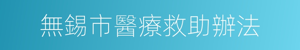 無錫市醫療救助辦法的同義詞