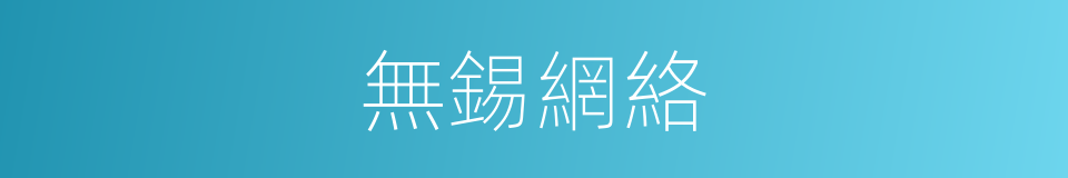 無錫網絡的同義詞