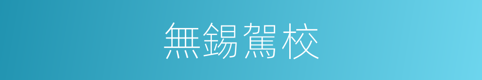 無錫駕校的同義詞